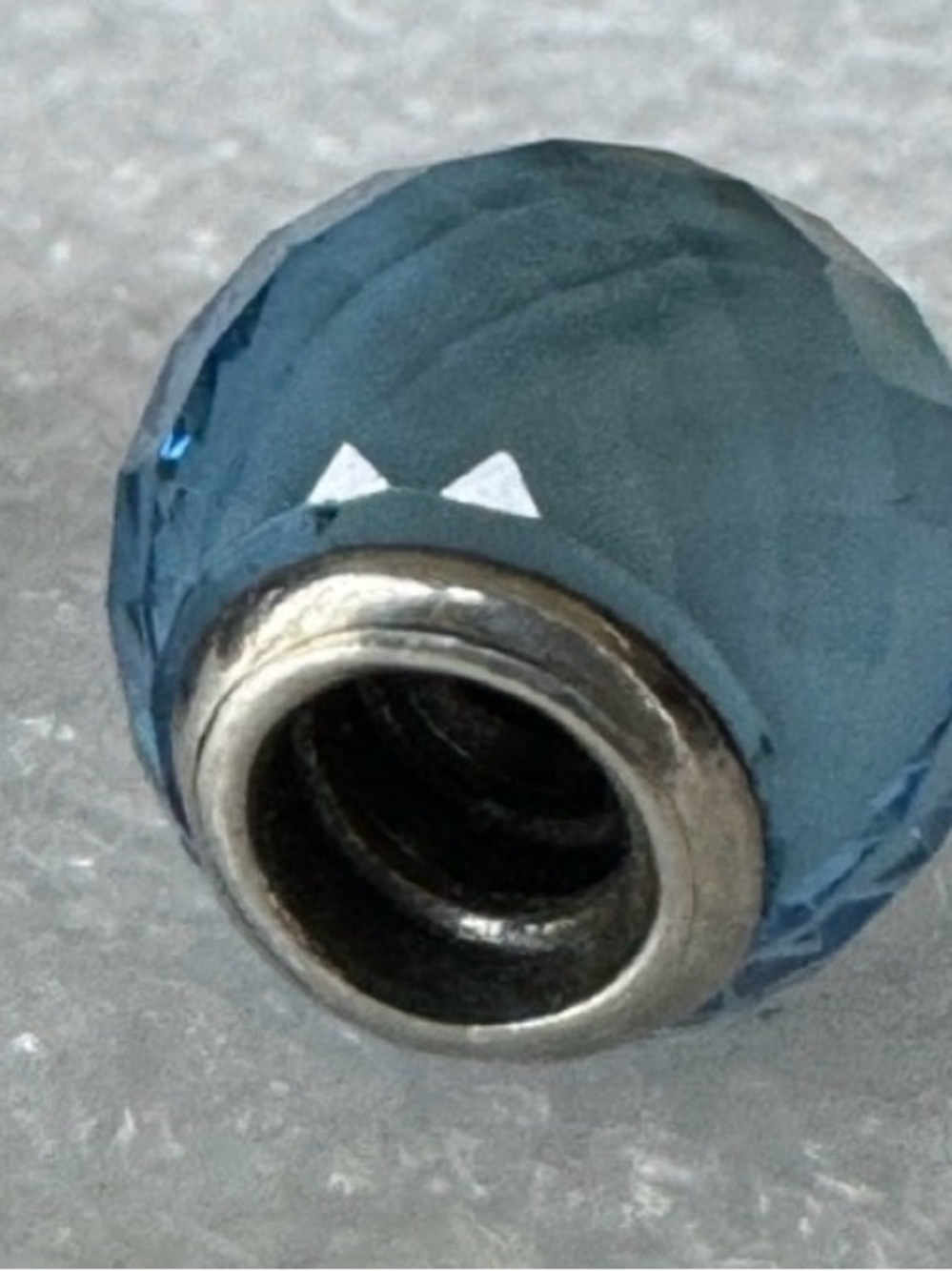 Authentic Pandora Murano  Glass Geometric Faceted Light Blue Charm - Picture 7 of 9
